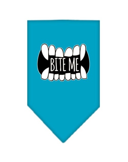 Bite Me Screen Print Bandana Turquoise Large