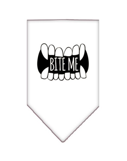 Bite Me Screen Print Bandana White Large