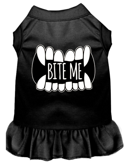 Bite Me Screen Print Dog Dress Black 4X (22)