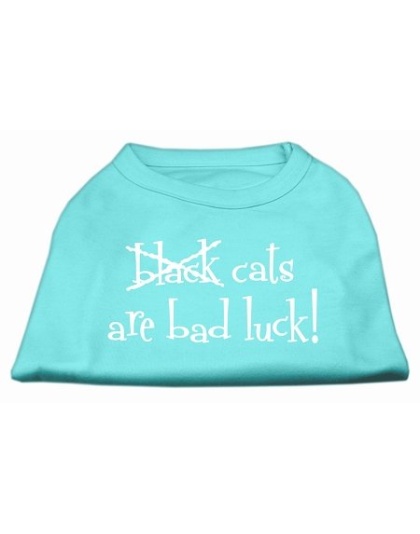 Black Cats are Bad Luck Screen Print Shirt Aqua L