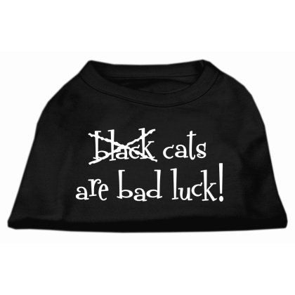 Black Cats are Bad Luck Screen Print Shirt Black L