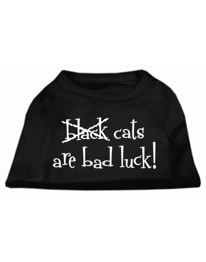 Black Cats are Bad Luck Screen Print Shirt Black L