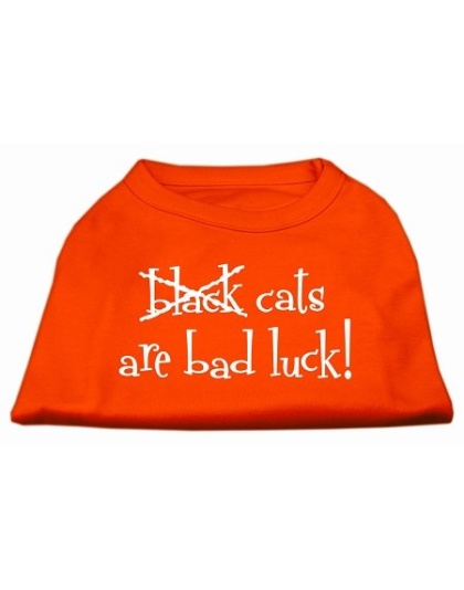 Black Cats are Bad Luck Screen Print Shirt Orange Lg