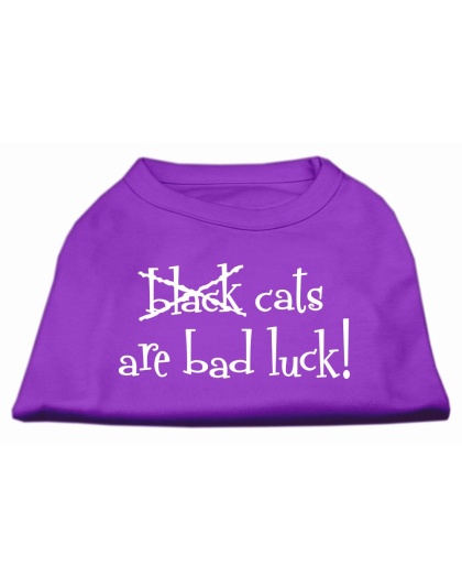 Black Cats are Bad Luck Screen Print Shirt Purple L