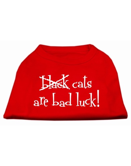 Black Cats are Bad Luck Screen Print Shirt Red L