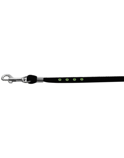 Black Velvet Leash Silver Hardware Peridot Stones