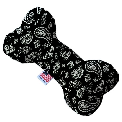 Black Western 10 Inch Canvas Bone Dog Toy