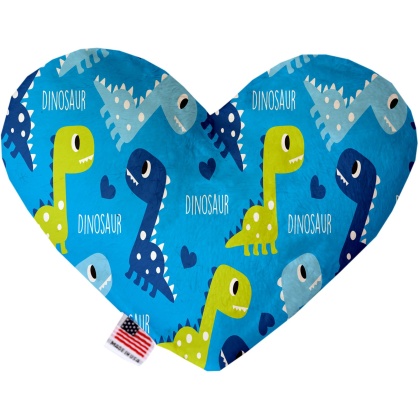 Blue Dinosaurs 6 Inch Canvas Heart Dog Toy