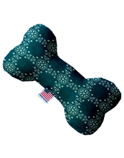 Blue Flowers 10 inch Canvas Bone Dog Toy