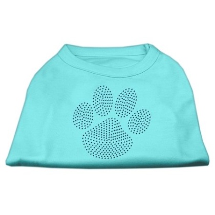 Blue Paw Rhinestud Shirt Aqua L