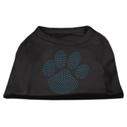 Blue Paw Rhinestud Shirt Black L