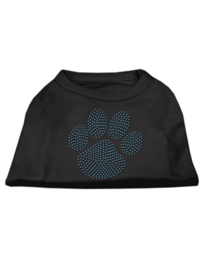 Blue Paw Rhinestud Shirt Black L