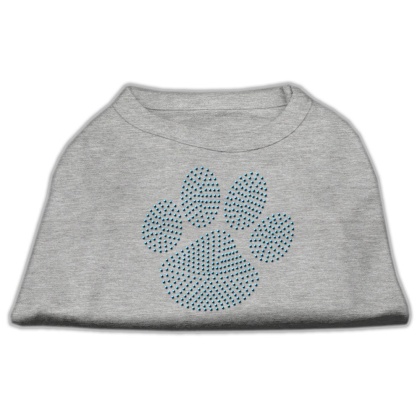 Blue Paw Rhinestud Shirt Grey L