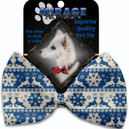 Blue Reindeer Pet Bow Tie