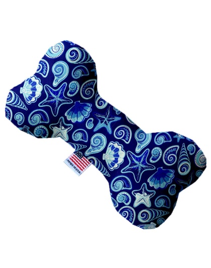 Blue Seashells 10 Inch Canvas Bone Dog Toy