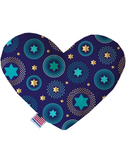 Blue Star of David 6 Inch Canvas Heart Dog Toy