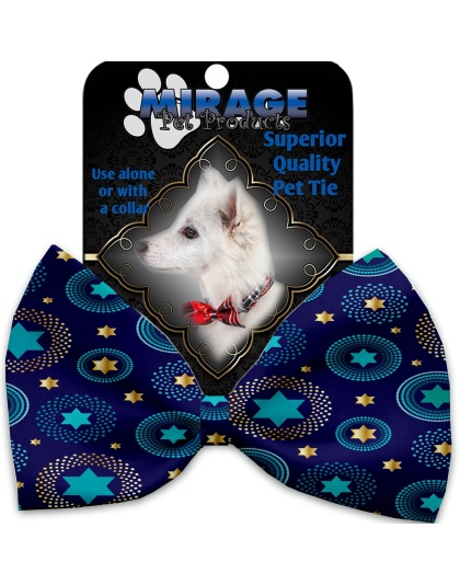 Blue Star of David Pet Bow Tie