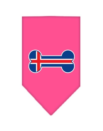 Bone Flag Iceland Screen Print Bandana Bright Pink Large