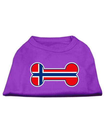 Bone Shaped Norway Flag Screen Print Shirts Purple L