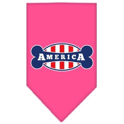 Bonely in America Screen Print Bandana Bright Pink Large