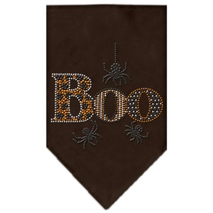 Boo Rhinestone Bandana Brown Large