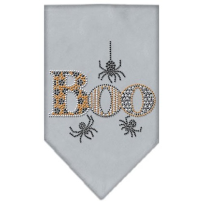 Boo Rhinestone Bandana Grey Large