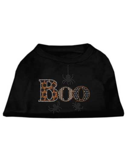 Boo Rhinestone Dog Shirt Black Lg