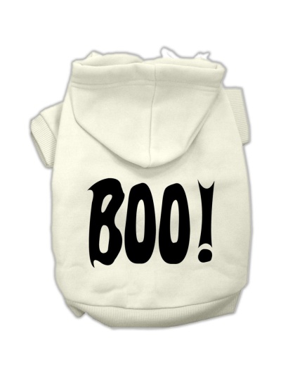 BOO! Screen Print Pet Hoodies Cream Size Lg