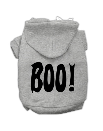 BOO! Screen Print Pet Hoodies Grey Size Lg