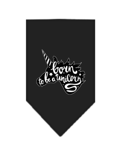 Born to be a Unicorn Screen Print Bandana Black Large
