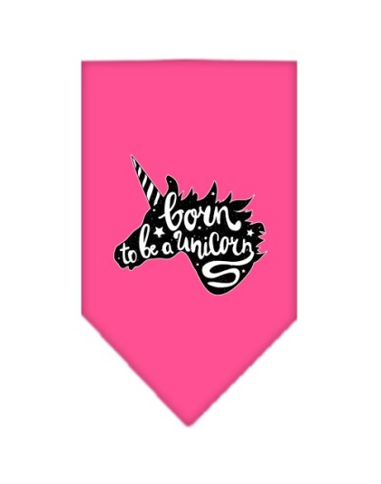 Born to be a Unicorn Screen Print Bandana Bright Pink Large