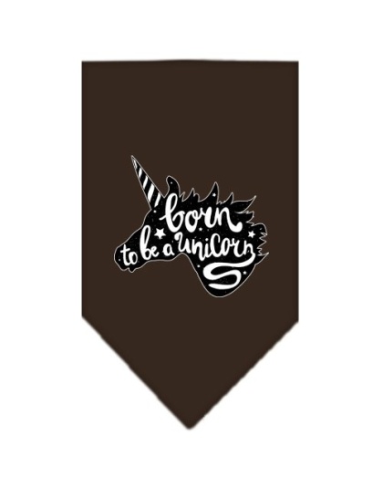 Born to be a Unicorn Screen Print Bandana Cocoa Large