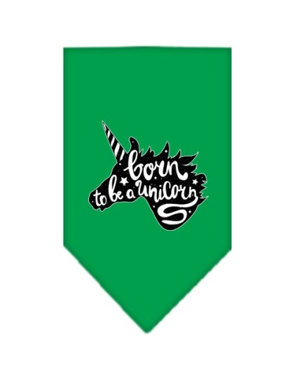 Born to be a Unicorn Screen Print Bandana Emerald Green Large
