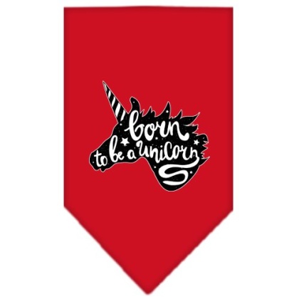 Born to be a Unicorn Screen Print Bandana Red Large