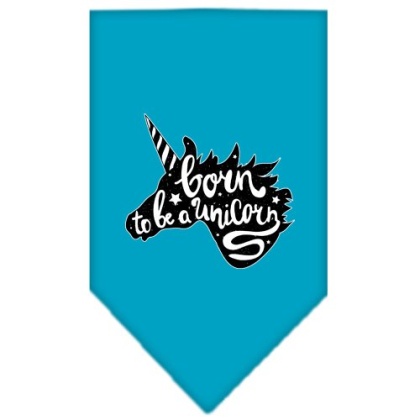 Born to be a Unicorn Screen Print Bandana Turquoise Large