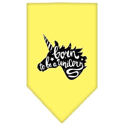 Born to be a Unicorn Screen Print Bandana Yellow Large