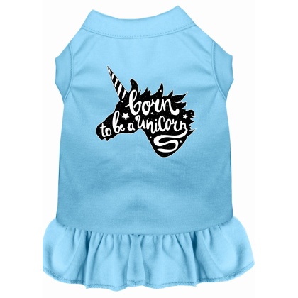 Born to be a Unicorn Screen Print Dog Dress Baby Blue 4X (22)
