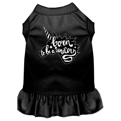 Born to be a Unicorn Screen Print Dog Dress Black 4X (22)