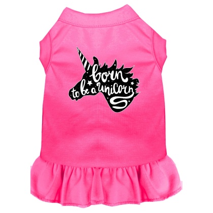 Born to be a Unicorn Screen Print Dog Dress Bright Pink 4X (22)