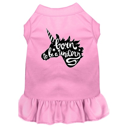 Born to be a Unicorn Screen Print Dog Dress Light Pink 4X (22)