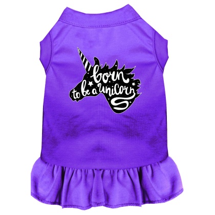 Born to be a Unicorn Screen Print Dog Dress Purple 4X (22)