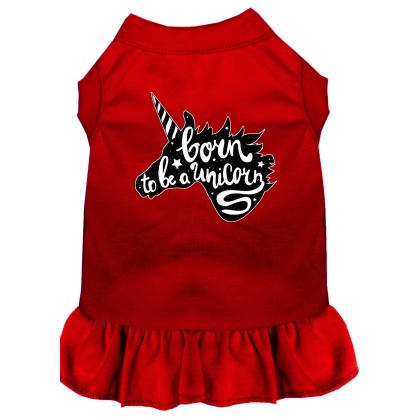 Born to be a Unicorn Screen Print Dog Dress Red 4X (22)
