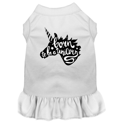 Born to be a Unicorn Screen Print Dog Dress White 4X (22)