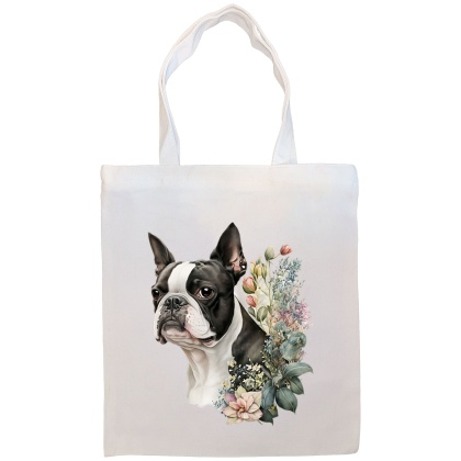 Boston Terrier Canvas Tote Bag Style4