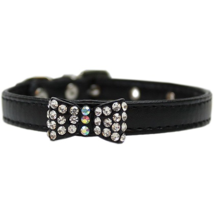 Bow-dacious Crystal Dog Collar Black Size 10