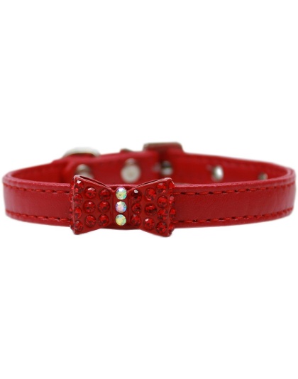 Bow-dacious Crystal Dog Collar Red Size 10