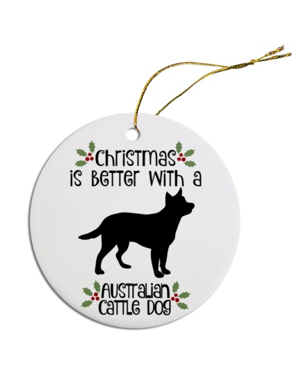 Breed Specific Round Christmas Ornament Australian Cattle Dog