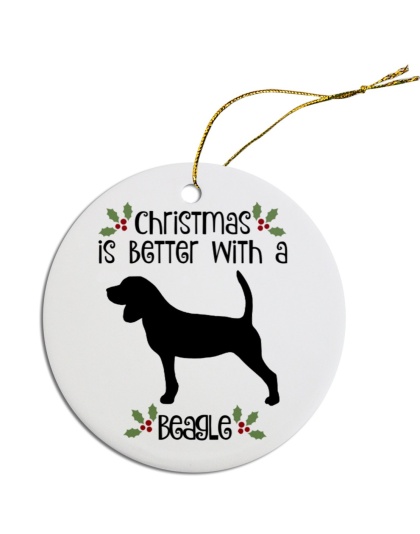 Breed Specific Round Christmas Ornament Beagle