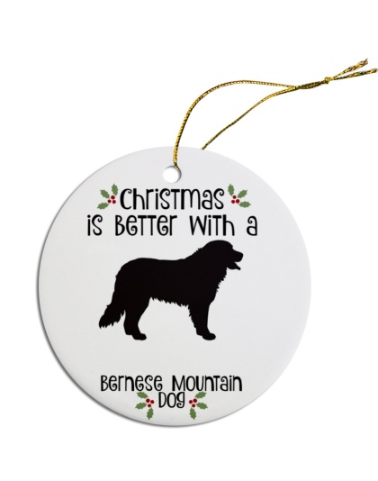 Breed Specific Round Christmas Ornament Bernese Mountain Dog