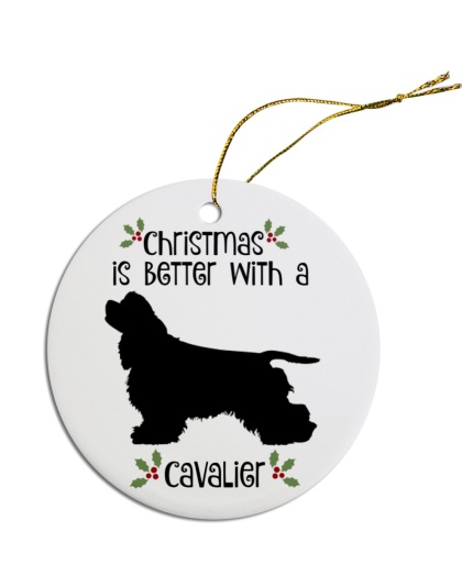 Breed Specific Round Christmas Ornament Cavalier